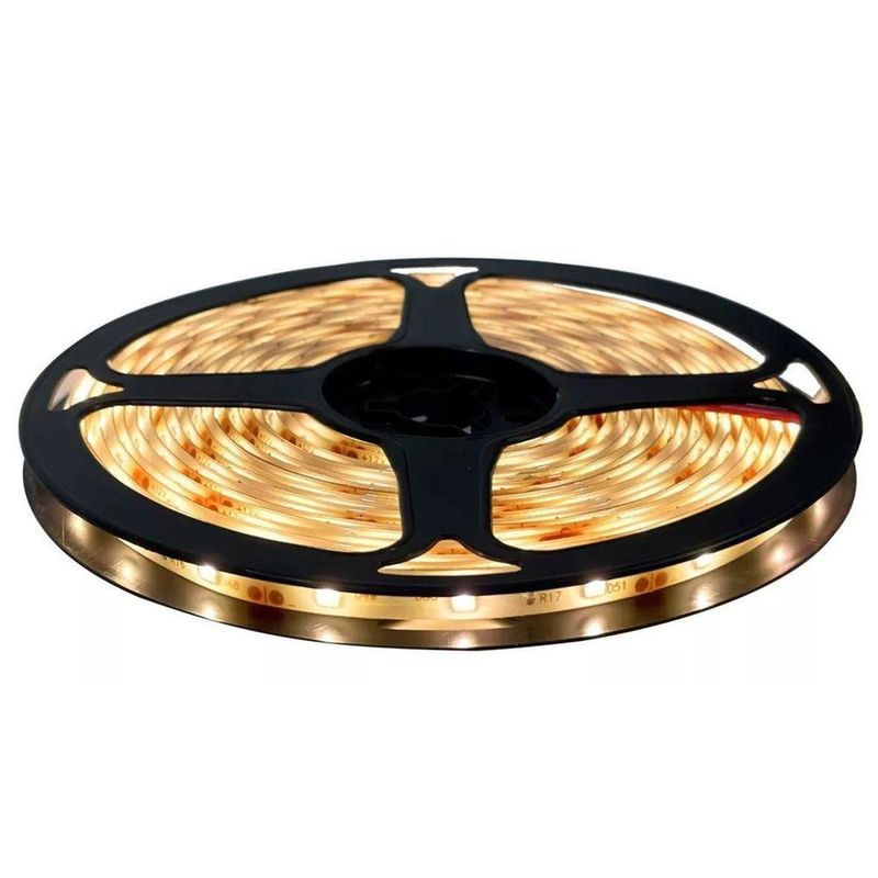Fita Led Rolo 5m 300 Leds Silicone Iluminação Deação Ilumine Sua Casa Branco Quente