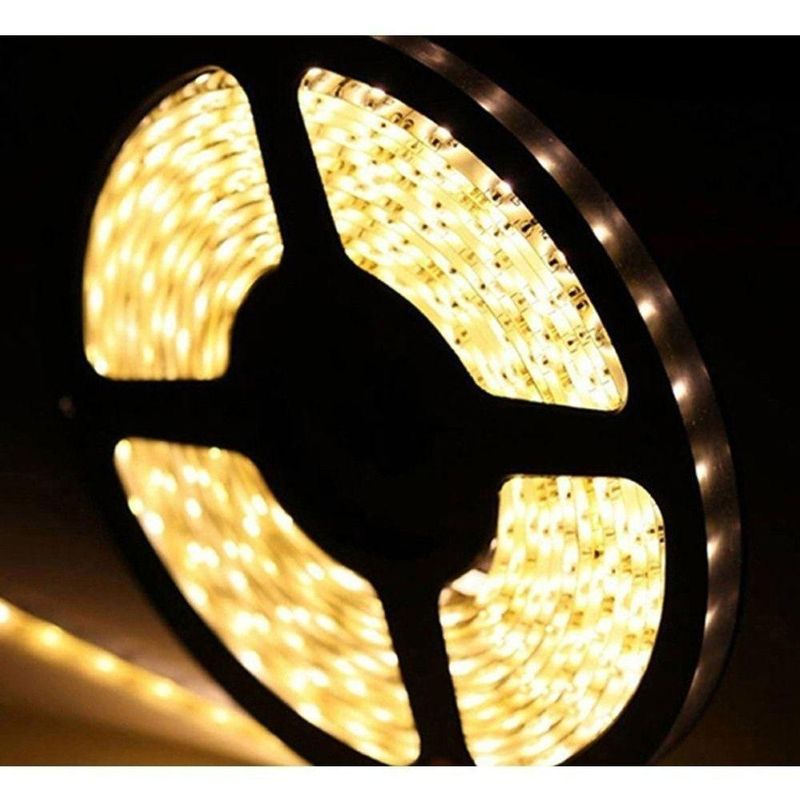 Fita Led Rolo 5m 300 Leds Silicone Iluminação Deação Ilumine Sua Casa Branco Quente
