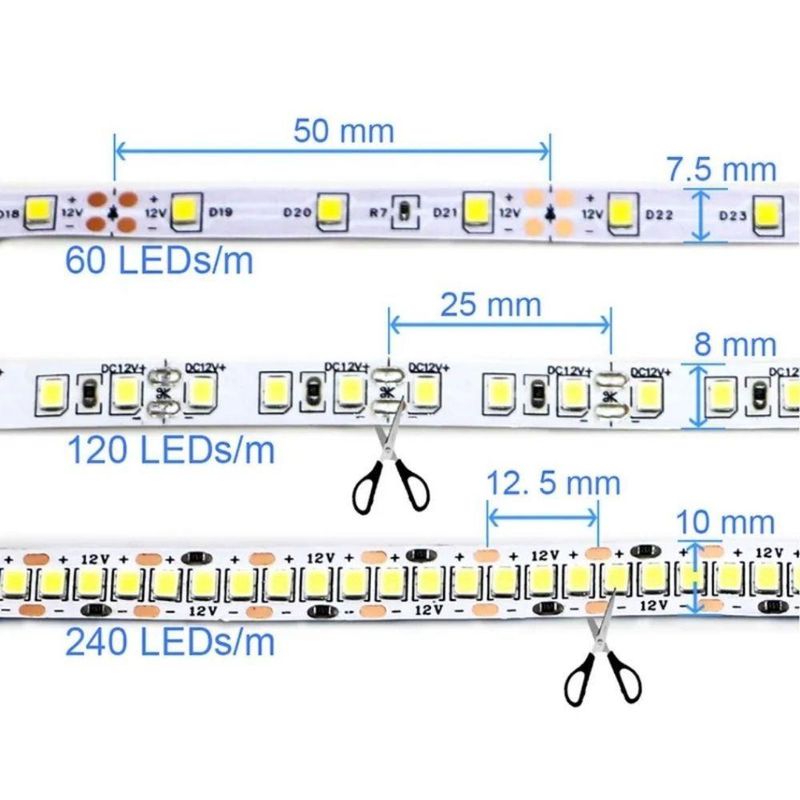 Fita Led Rolo 5m 300 Leds Silicone Iluminação Deação Ilumine Sua Casa Branco Quente