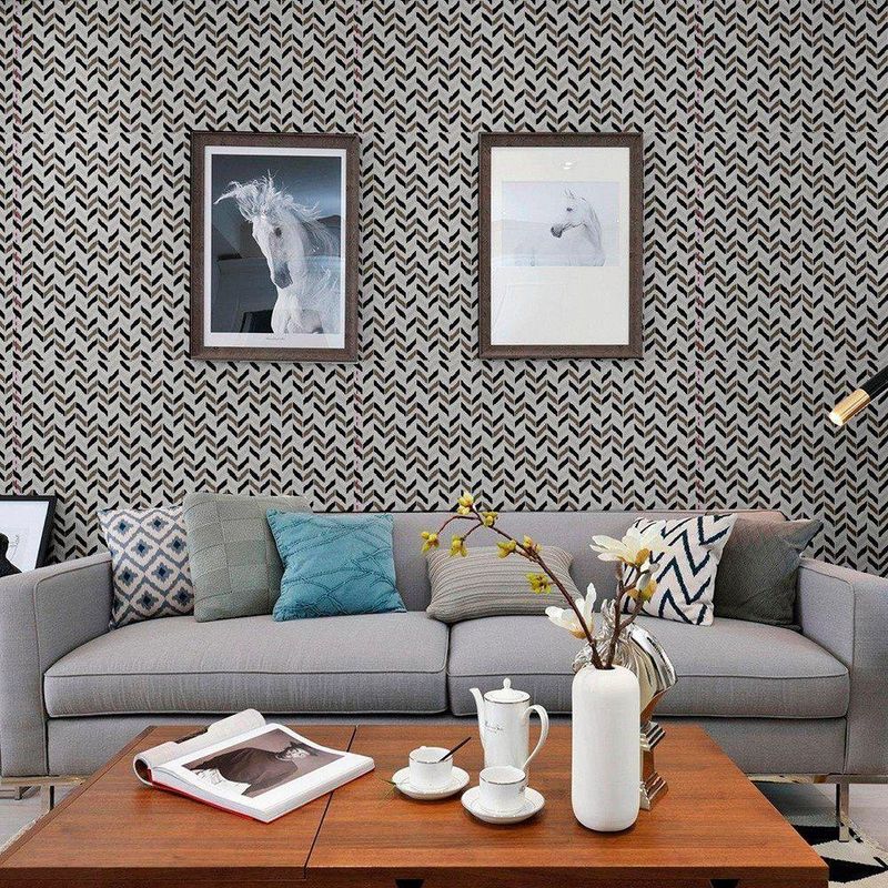 Papel De Parede Adesivo Pvc Estampa Zig Zag - 5 Metros