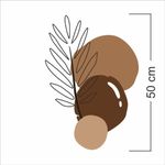 Adesivo Floral Boho Marrom Estilo Nórdico 50x35 Minimalista Mod02