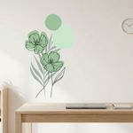Adesivo Floral Boho Verde Estilo Nórdico 50x90 Minimalista Abstrato