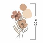 Adesivo Floral Boho Marrom Estilo Nórdico 70x120 Minimalista Abstrato
