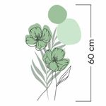 Adesivo Floral Boho Verde Estilo Nórdico 35x60 Minimalista Abstrato