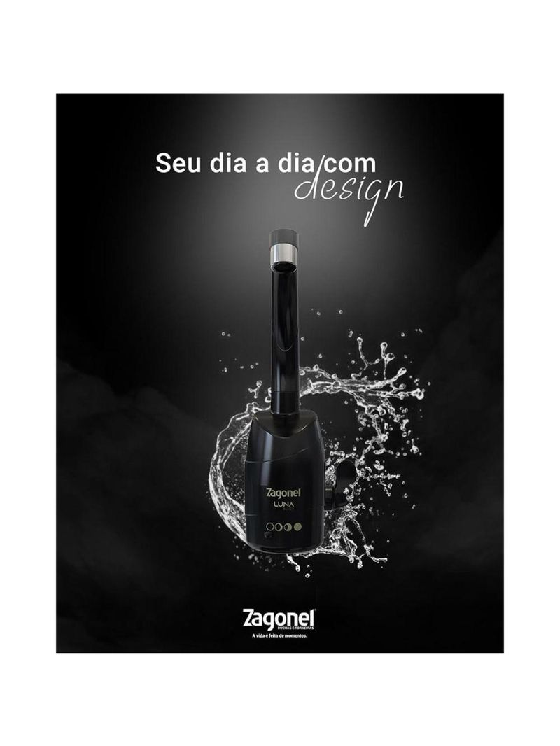 Torneira Multitemperatura Zagonel Luna 4t 5500w 220V Black