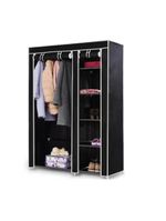 Guarda Roupa Desmontavel 5 Prateleiras Arara Organizador Quarto Casa Closet Cabideiro Preto