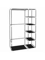 Guarda Roupa Desmontavel 5 Prateleiras Arara Organizador Quarto Casa Closet Cabideiro Preto