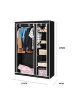 Guarda Roupa Desmontavel 5 Prateleiras Arara Organizador Quarto Casa Closet Cabideiro Preto