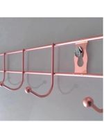 Cabideiro De Parede Rose Gold Suporte Aramado 8 Ganchos Organizador Guarda Roupas Toalhas Multiuso Utensilios Domesticos