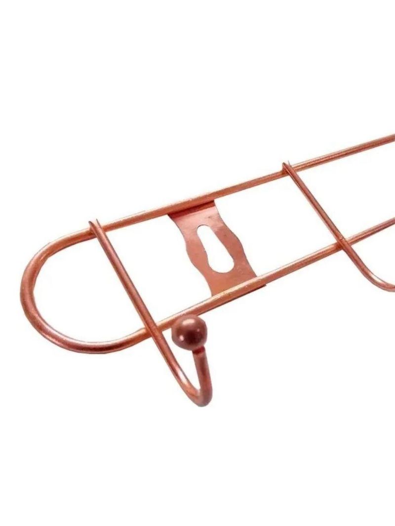 Cabideiro De Parede Rose Gold Suporte Aramado 8 Ganchos Organizador Guarda Roupas Toalhas Multiuso Utensilios Domesticos