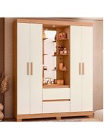 Guarda Roupa 4 Portas 2 Gavetas Quarto Olimpia Freijo Com Off White - Albatroz