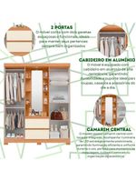 Guarda Roupa 4 Portas 2 Gavetas Quarto Olimpia Freijo Com Off White - Albatroz
