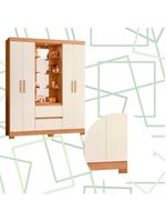 Guarda Roupa 4 Portas 2 Gavetas Quarto Olimpia Freijo Com Off White - Albatroz