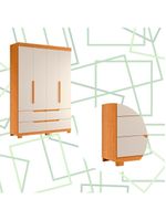Guarda Roupa Doble 4 Portas 4 Gavetas Quarto Cinamomo Com Off White - Albatroz