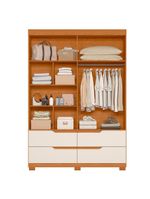 Guarda Roupa Doble 4 Portas 4 Gavetas Quarto Cinamomo Com Off White - Albatroz
