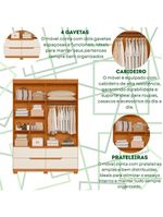 Guarda Roupa Doble 4 Portas 4 Gavetas Quarto Cinamomo Com Off White - Albatroz