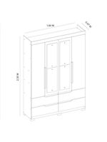 Guarda Roupa Doble 4 Portas 4 Gavetas Quarto Cinamomo Com Off White - Albatroz