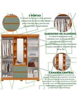 Guarda Roupa 4 Portas 2 Gavetas Quarto Olimpia Cinamomo Com Salvia - Albatroz