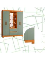 Guarda Roupa 4 Portas 2 Gavetas Quarto Olimpia Cinamomo Com Salvia - Albatroz