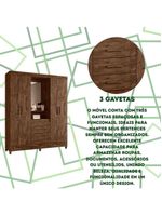 Guarda Roupa Grande Quarto Capri 4 Portas 3 Gavetas Espelho Castanho