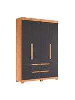 Guarda Roupa Doble 4 Portas 4 Gavetas Quarto Freijo Com Titanium - Albatroz