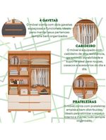 Guarda Roupa Doble 4 Portas 4 Gavetas Quarto Freijo Com Titanium - Albatroz