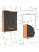 Guarda Roupa Doble 4 Portas 4 Gavetas Quarto Freijo Com Titanium - Albatroz