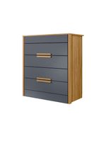 Comoda Dhara Quarto 4 Portas Freijo Com Off White - Moval