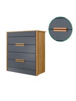 Comoda Dhara Quarto 4 Portas Freijo Com Off White - Moval