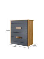 Comoda Dhara Quarto 4 Portas Freijo Com Off White - Moval