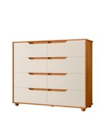 Comoda Doble 8 Gavetas Quarto Cinamomo Com Off White Vistas Flex - Albatroz