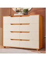 Comoda Doble 8 Gavetas Quarto Cinamomo Com Off White Vistas Flex - Albatroz