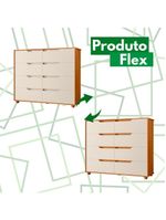 Comoda Doble 8 Gavetas Quarto Cinamomo Com Off White Vistas Flex - Albatroz