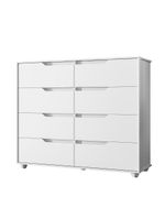 Comoda Doble 8 Gavetas Quarto Branco Com Freijo Vistas Flex - Albatroz