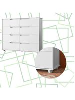 Comoda Doble 8 Gavetas Quarto Branco Com Freijo Vistas Flex - Albatroz