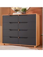 Comoda Doble 8 Gavetas Quarto Freijo Com Titanium Vistas Flex - Albatroz