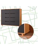 Comoda Doble 8 Gavetas Quarto Freijo Com Titanium Vistas Flex - Albatroz