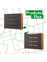 Comoda Doble 8 Gavetas Quarto Freijo Com Titanium Vistas Flex - Albatroz
