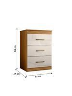 Comoda Para Quarto Vitoria 3 Gavetas Freijo-off White - Moval