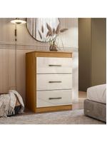 Comoda Para Quarto Vitoria 3 Gavetas Freijo-off White - Moval
