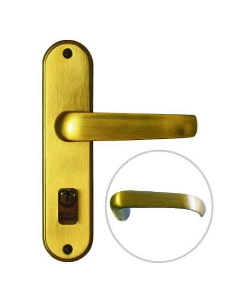 Fechadura Icaro Banheiro Antique Brass - Maçaneta Alavanca Ouro Velho