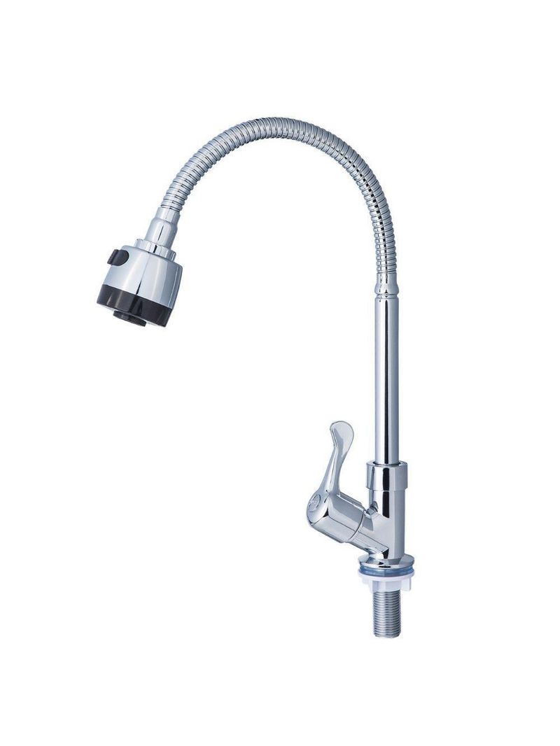 Torneira Para Cozinha Bica Flex Mesa Aço Inox Abs Cromado Abertura Rápida C98 Gourmet Liege