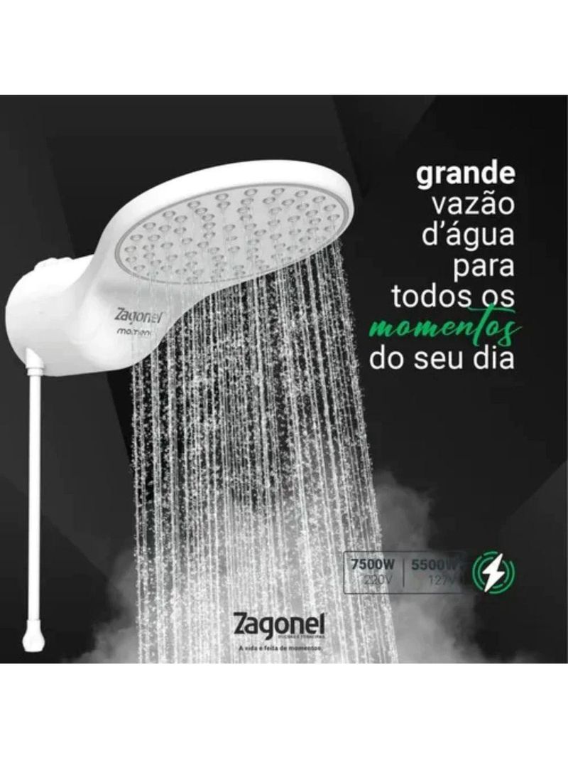 Ducha Eletrônica Zagonel Moment 7500w Original Branco 220V