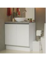 Armário gabinete para banheiro 80cm 2 portas branco madesa