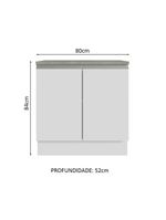 Armário gabinete para banheiro 80cm 2 portas branco madesa