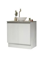 Armário gabinete para banheiro 80cm 2 portas branco madesa