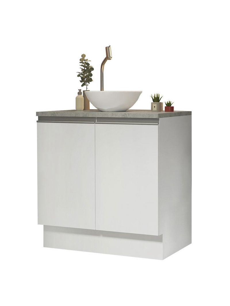 Armário gabinete para banheiro 80cm 2 portas branco madesa