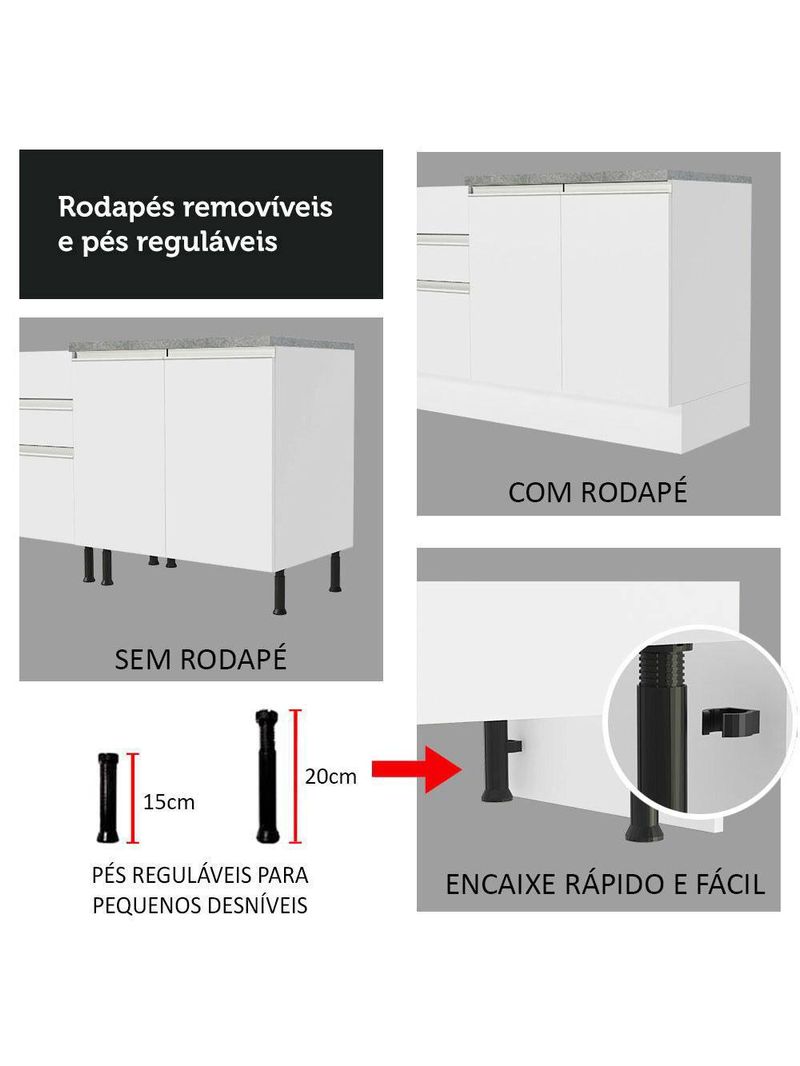 Armário gabinete para banheiro 80cm 2 portas branco madesa