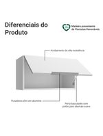 Armário aéreo para quarto 60 cm 1 porta basculante branco neo madesa