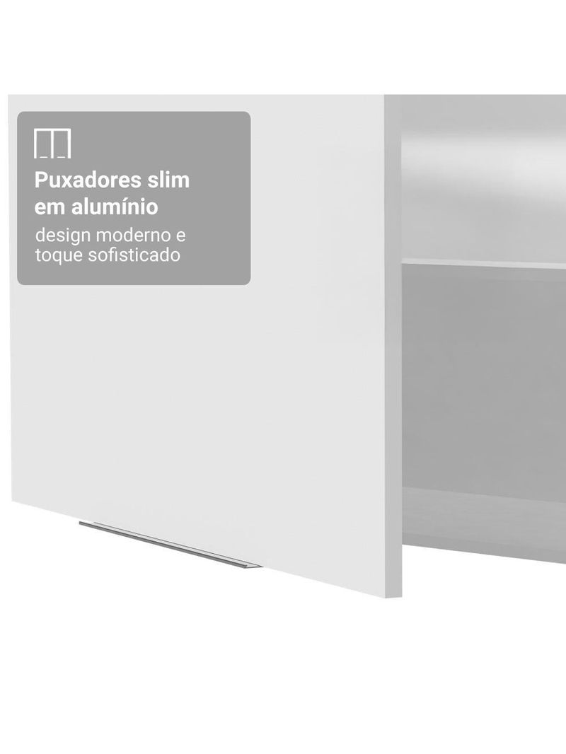 Armário aéreo para quarto 80 cm 2 portas branco neo madesa